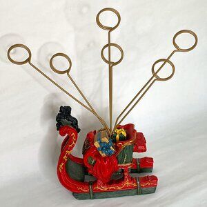 Christmas Card Holder Santa's Sleigh VINTAGE